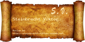 Steinbrecht Viktor névjegykártya